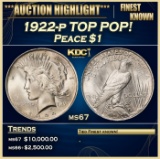 1922-p Peace Dollar TOP POP! $1 ms67 SEGS