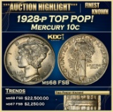 1928-p Mercury Dime TOP POP! 10c ms68 FSB SEGS
