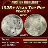 1925-p Peace Dollar Near Top Pop $1 ms67+ SEGS