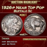 1926-p Buffalo Nickel Near Top Pop 5c ms67+ SEGS