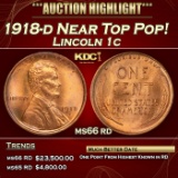 1918-d Lincoln Cent Near Top Pop! 1c ms66 rd SEGS