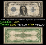 1923 $1 large size Silver Certificate Grades vf+ Signatures Speelman/White
