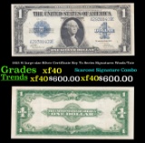 1923 $1 large size Silver Certificate Key To Series Grades xf Signatures Woods/Tate