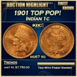 1901 Indian Cent TOP POP! 1c ms67 rd SEGS