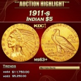 1911-s Gold Indian Half Eagle $5 Select+ Unc USCG