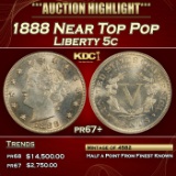 1888 Proof Liberty Nickel Near Top Pop 5c pr67+ SEGS