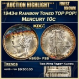 1943-s Mercury Dime Rainbow Toned TOP POP! 10c ms68+ fsb SEGS