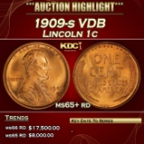 1909-s VDB Lincoln Cent 1c ms65+ rd SEGS