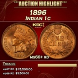 1896 Indian Cent 1c ms66+ rd SEGS