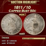 1811/10 Capped Bust Half Dollar 50c ms61 USCG