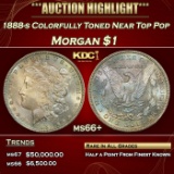 1888-s Morgan Dollar Colorfully Toned Near Top Pop $1 ms66+ SEGS