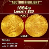 1884-s Gold Liberty Double Eagle $20 ms64+ SEGS