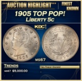 1905 Liberty Nickel TOP POP! 5c ms67 SEGS
