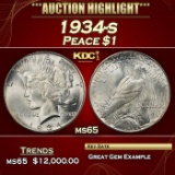 1934-s Peace Dollar $1 ms65 SEGS