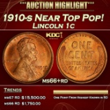1910-s Lincoln Cent Near Top Pop! 1c ms66+rd SEGS