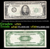 1934A $500 Green Seal Federal Reserve Note President McKinley San Francisco, CA Grades vf+ FR-2202L