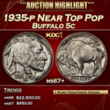 1935-p Buffalo Nickel Near Top Pop 5c ms67+ SEGS