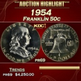 1954 Proof Franklin Half Dollar 50c pr69 SEGS