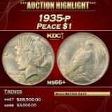 1935-p Peace Dollar $1 ms66+ SEGS