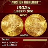 1902-s Gold Liberty Double Eagle $20 ms65+ SEGS