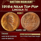 1916-s Lincoln Cent Near Top Pop 1c ms65+ rb SEGS