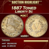 1887 Liberty Nickel Toned 5c ms66+ SEGS