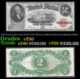 1917 $2 Large Size Legal Tender Note Thomas Jefferson Grades vf++ Signatures Speelman/White
