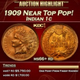 1909 Indian Cent Near Top Pop! 1c ms66+ rd SEGS