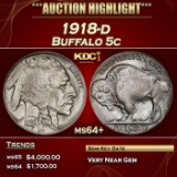 1918-d Buffalo Nickel 5c ms64+ SEGS