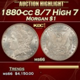 1880-cc 8/7 High 7 Morgan Dollar $1 ms66 SEGS