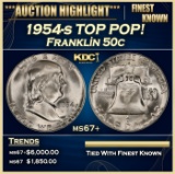 1954-s Franklin Half Dollar TOP POP! 50c ms67+ SEGS