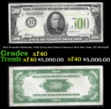 1934 $500 Green Seal Federal Reserve Note President McKinley New York, NY Grades xf FR-2201B