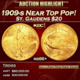 1909-s Gold St. Gaudens Double Eagle Near Top Pop! $20 ms66+ SEGS
