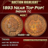 1893 Indian Cent Near Top Pop! 1c ms66+ rb SEGS