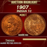 1907 Indian Cent . 1c ms66 rd SEGS
