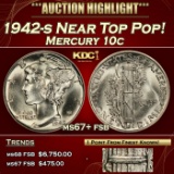 1942-s Mercury Dime Near Top Pop! 10c ms67+ fsb SEGS