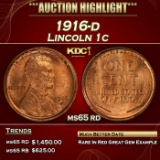 1916-d Lincoln Cent 1c ms65 rd SEGS