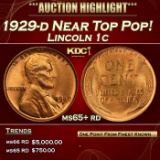 1929-d Lincoln Cent Near Top Pop! 1c ms65+ rd SEGS