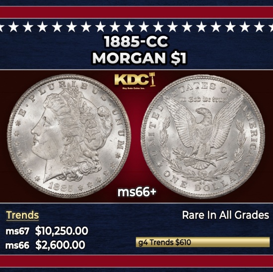 1885-cc Morgan Dollar $1 ms66+ SEGS