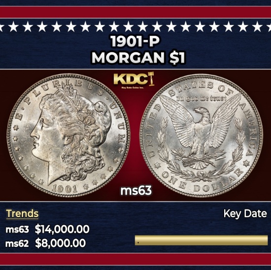 1901-p Morgan Dollar $1 ms63 USCG