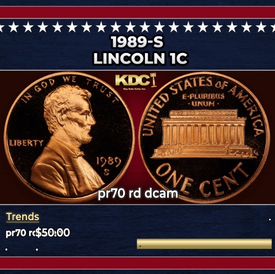 1989-s Proof Lincoln Cent 1c pr70 rd dcam SEGS