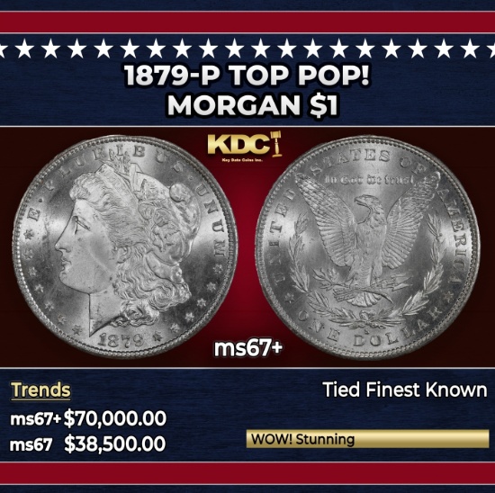 1879-p Morgan Dollar TOP POP! $1 ms67+ SEGS