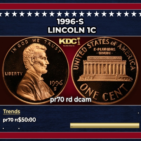 1996-s Proof Lincoln Cent 1c pr70 rd dcam SEGS