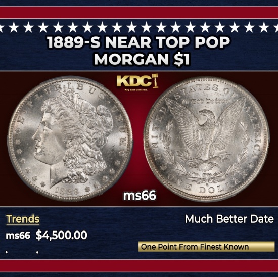 1889-s Morgan Dollar Near Top Pop $1 ms66 SEGS