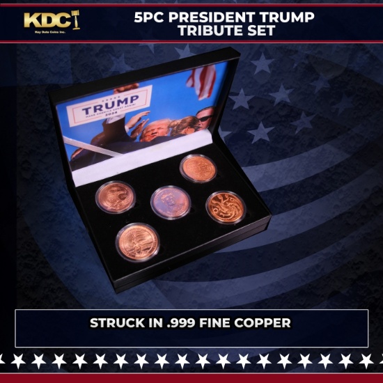 5 Copper Coin President TRUMP MAGA Tribute Set 5oz Of Copper