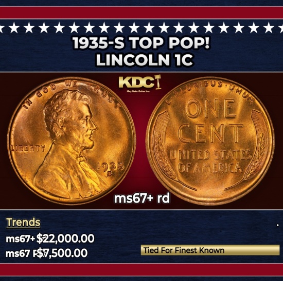 1935-s Lincoln Cent TOP POP! 1c ms67+ rd SEGS