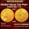 1908-p Gold Indian Quarter Eagle Near Top Pop! $2 1/2 ms66 USCG