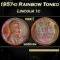 PCGS 1957-d Lincoln Cent Rainbow Toned 1c ms65 bn PCGS