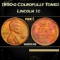 PCGS 1950-d Lincoln Cent Colrofully Toned 1c ms64 rb PCGS