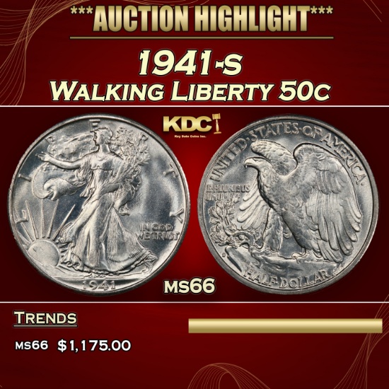 1941-s Walking Liberty Half Dollar 50c ms66 SEGS